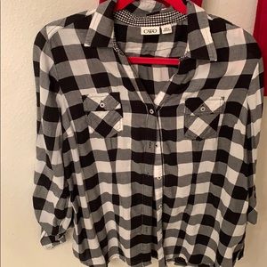 Black checker flannel